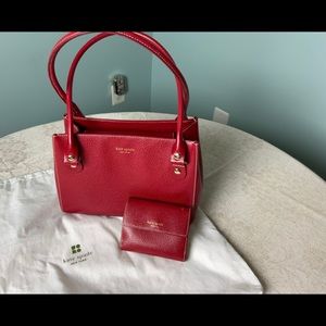 Kate Spade Red Leather Medium Tote